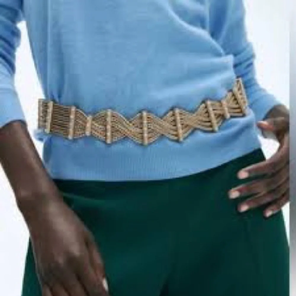 NWT Zara Rhinestone Multichain Belt